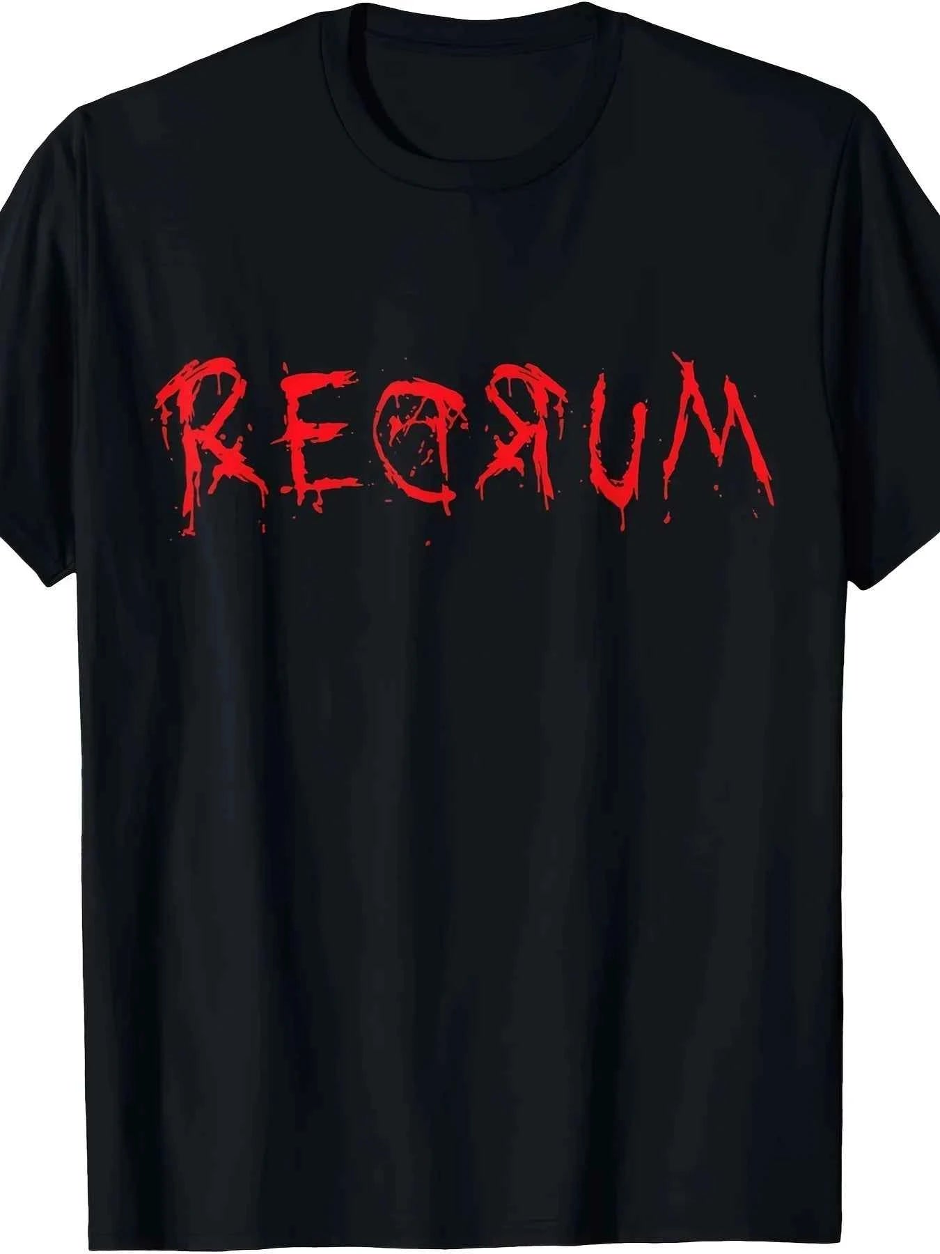 REDRUM Horror T-Shirt - 80s Horror Movie Font Prank, Casual Fan Apparel