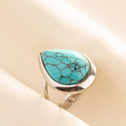 What the Stone Chose — Boho Turquoise Adjustable Ring - Pedlar's Attic