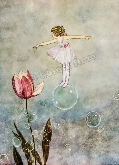 Fantasy Cute Fairy Illustration by Ida Rentou Surrealism Artwork Poster - Pedlar's Attic