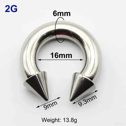 Cone Circular Barbell Piercing Septum Nose Ring Hoop Helix Earrings - Pedlar's Attic