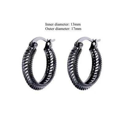 Vintage Simple Small Hoop Earrings Stainless Steel Hypoallergenic Earrings for Men Women Cool Indian Boho Jewelry - Pedlar's Attic