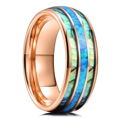 Stone Forge Ring — Agate & Stone Inlay Stainless Steel Band