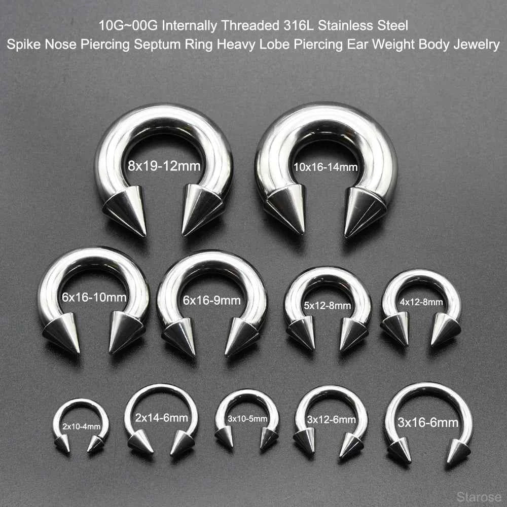 Cone Circular Barbell Piercing Septum Nose Ring Hoop Helix Earrings