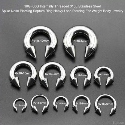 Cone Circular Barbell Piercing Septum Nose Ring Hoop Helix Earrings - Pedlar's Attic