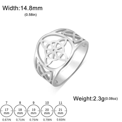 Witch Knot Rings for Women Men Stainless Steel Vintage Amulet Finger Ring - Pedlar's Attic