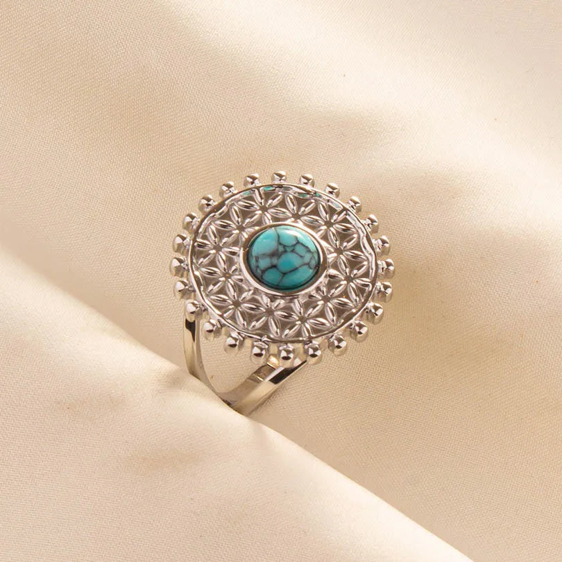 What the Stone Chose — Boho Turquoise Adjustable Ring - Pedlar's Attic