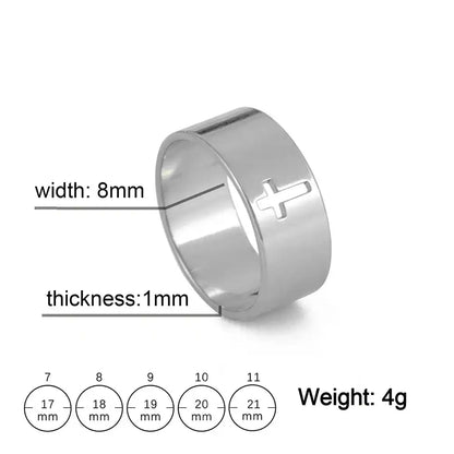 Bound by the Cross — Gothic Stainless Steel Couple Ring