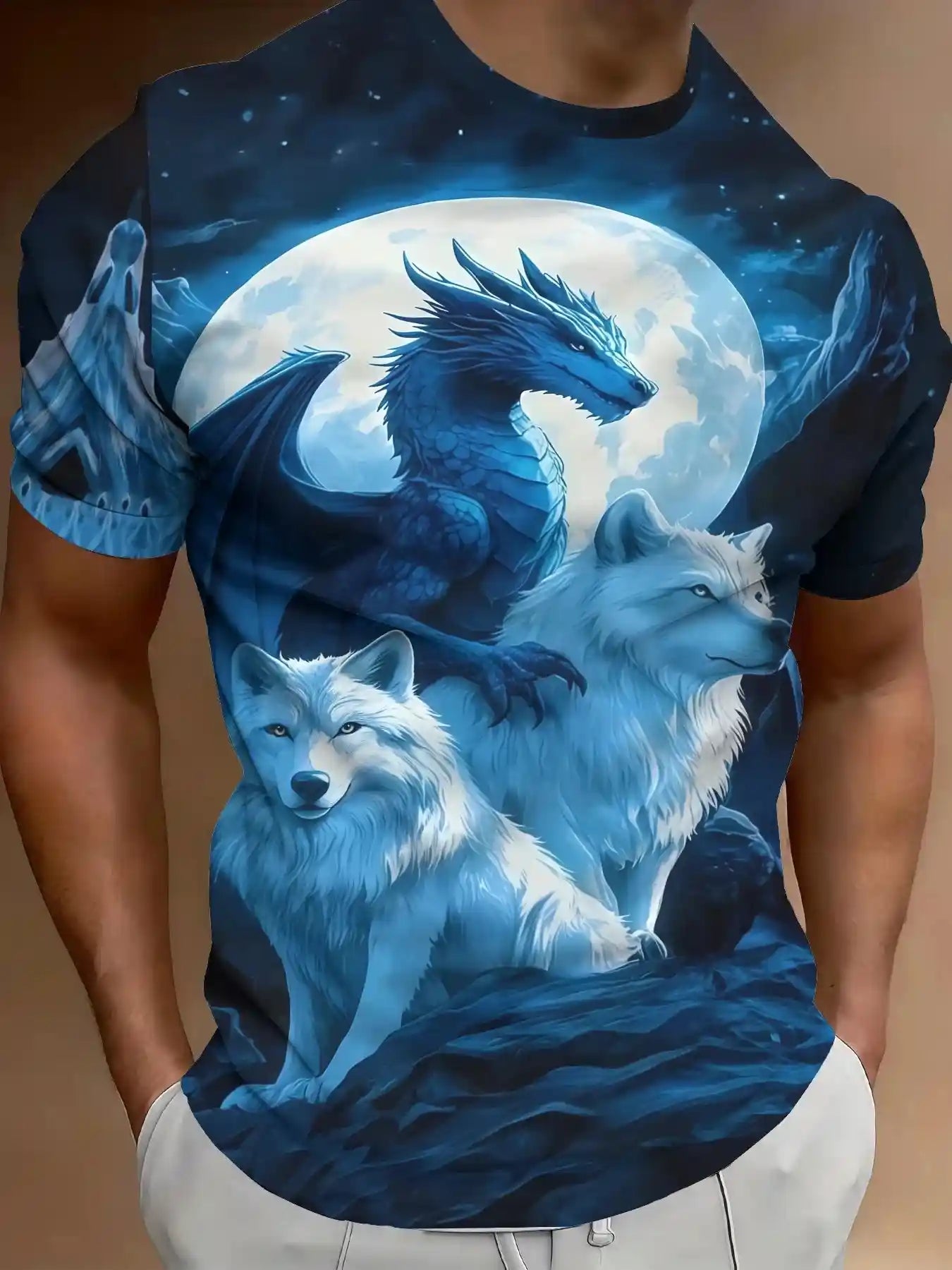 Midnight & the Wolf King 3D Graphic Tee