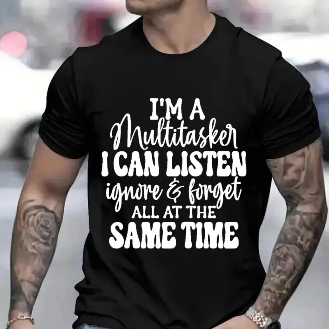 3D printed pattern fun T-shirt, men's and women's fashion pattern T-shirt, black T-shirt summer short sleeved top