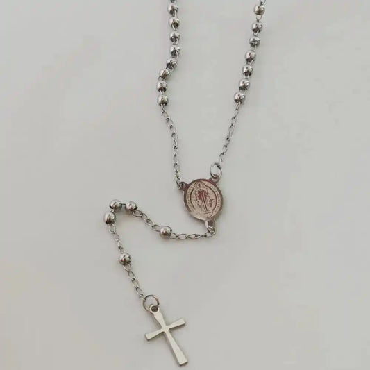 Rosary Necklace, Iron Bead Rosary Necklace - Pedlar's Attic