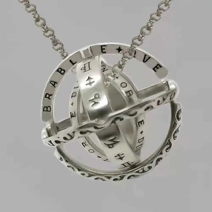 Vintage Astronomical Ball Alloy Men's and Women's Rings Creative Complex Rotating Cosmic Ring Deformable Rotating Ring Necklace - Pedlar's Attic