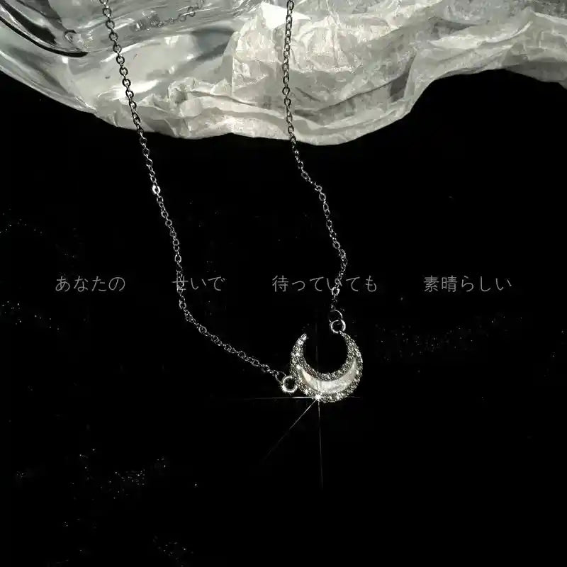 Super Fairy Zircon Moon Necklace - Pedlar's Attic