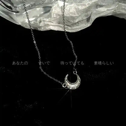 Super Fairy Zircon Moon Necklace - Pedlar's Attic