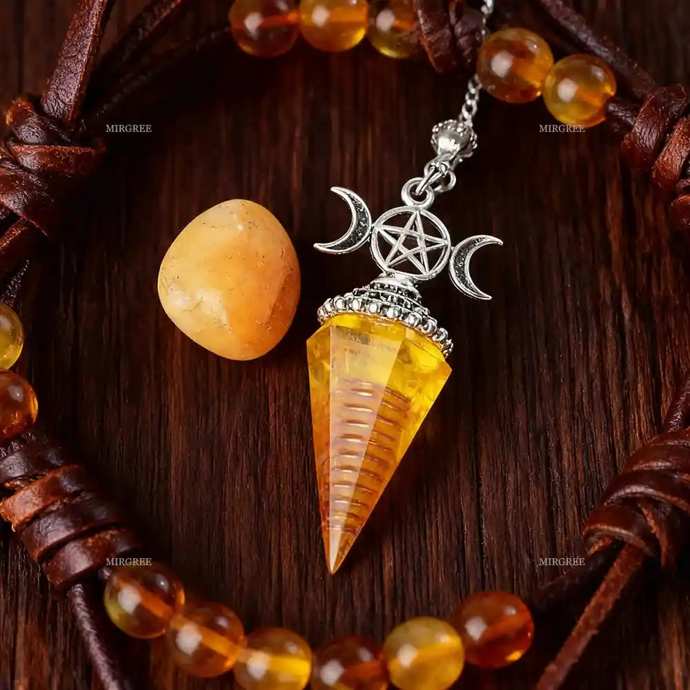 2pcs Amethyst Spirit Pendant Paired with Natural Stone Ornaments - Pedlar's Attic