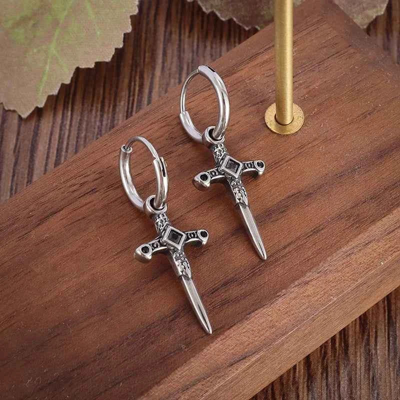 Vintage Simple Small Hoop Earrings Stainless Steel Hypoallergenic Earrings for Men Women Cool Indian Boho Jewelry