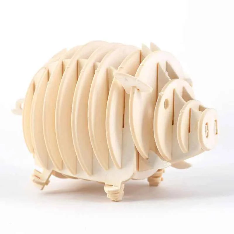 DIY 3D Wooden Puzzle Model Animal Montessori Toys for Children Crafts Dachshund Skeleton Assembly Gift Set for Kids Adults Teens