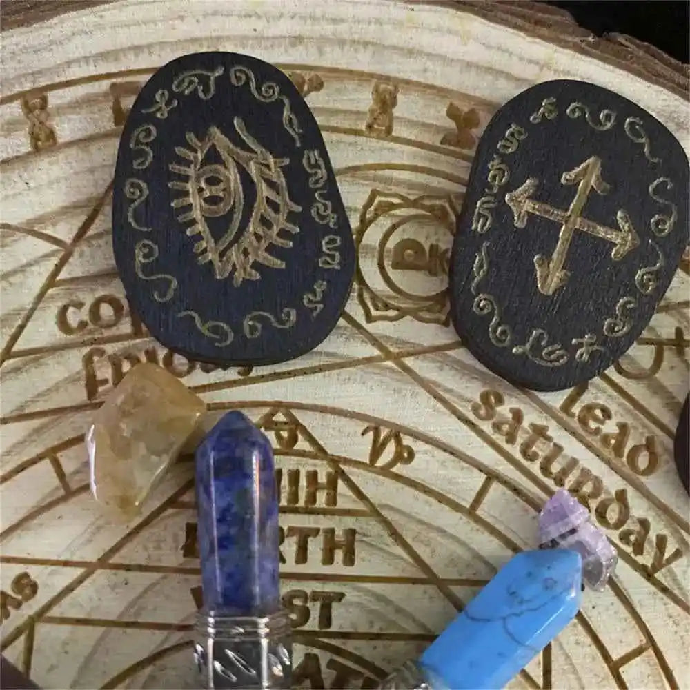 Wood Runes Stone Set Divination Runestones - Pedlar's Attic