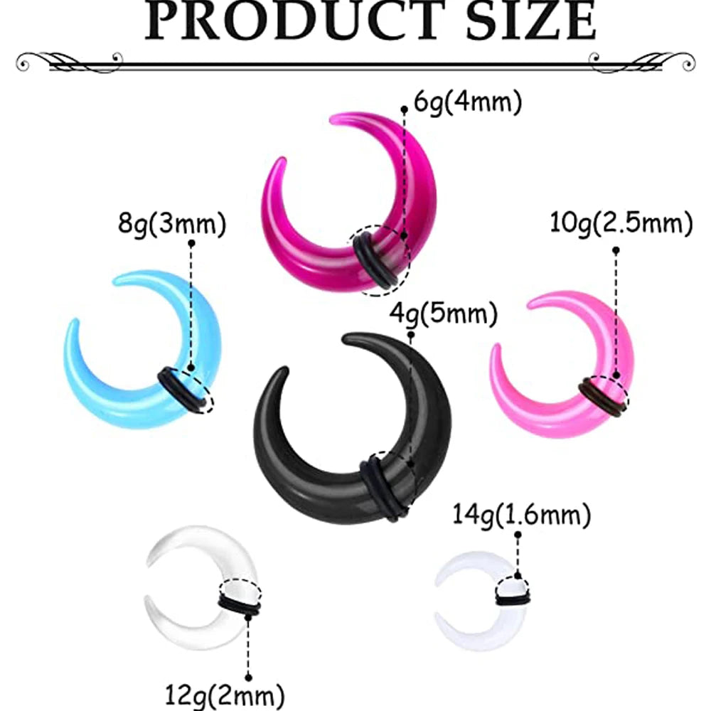 The Crescent Riot — Acrylic Taper Body Jewellery Sets