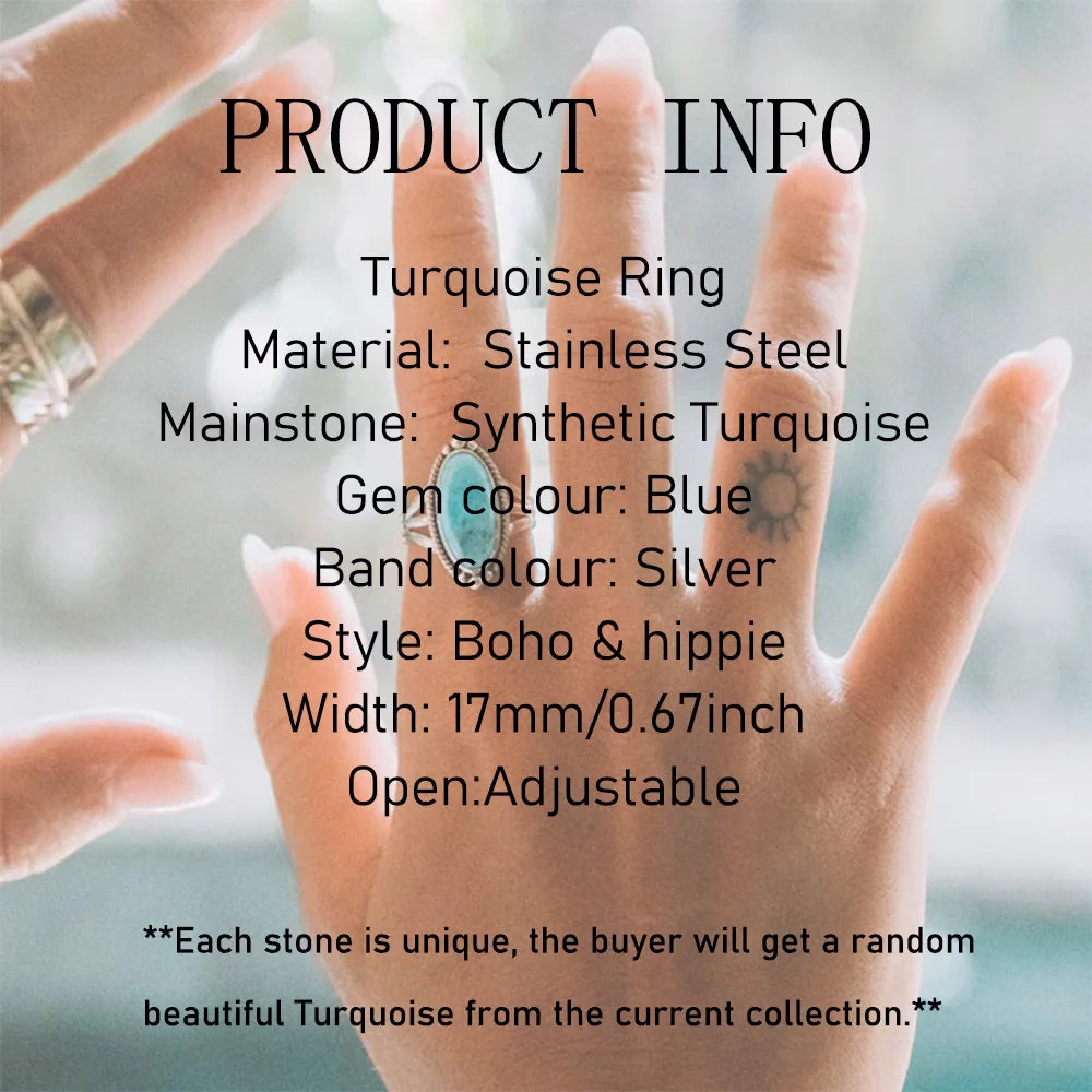 What the Stone Chose — Boho Turquoise Adjustable Ring - Pedlar's Attic