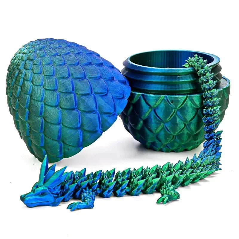 13cm high 3D Printed Dragon Egg with 30cm Dragon Full Articulated Dragon Modle Movable Rotatable Articulated Desktop Ornament