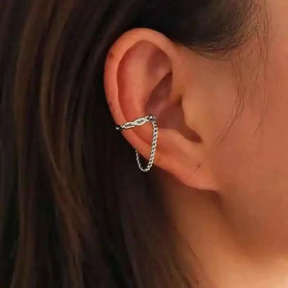 Punk Chic Geometric Ear Cuff - Non-Piercing Metal Clip-On Earrings for a Bold Fashion Statement - Pedlar's Attic