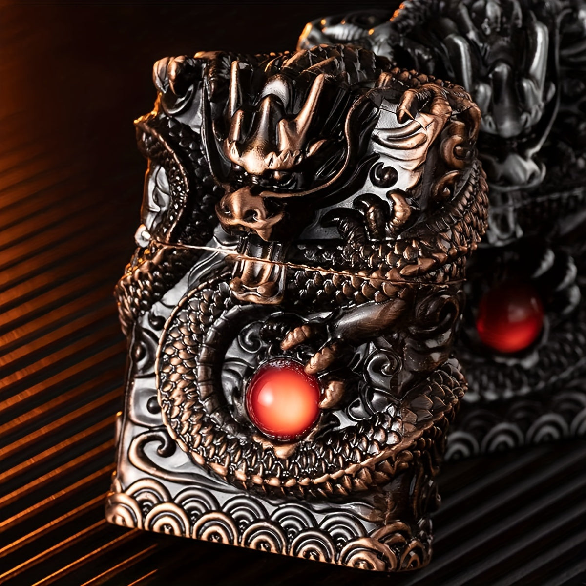 Dragon Antique Lighter - Windproof, Reusable, Kerosene Grinding Wheel, Decorative, Collectible, Gift, Present, No Kerosene Included