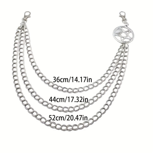 1pc Punk Pentagram Pants Chain, Gothic Rock Accessories For Girls & Teens
