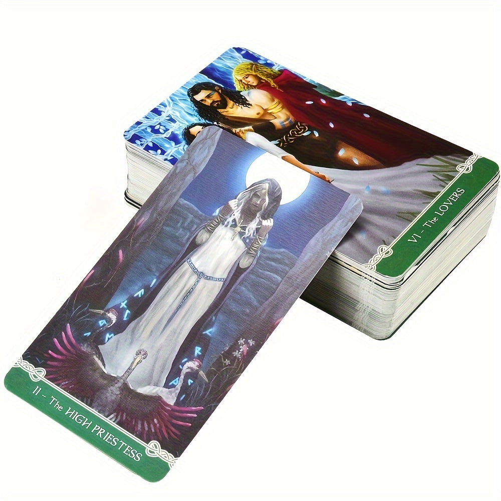 1pc, Universal Celtic Tarot 78 Cards Deck, English, Electronic Pdf File Guide, For Family Party Table Card Game, Magical Fate Divination Card