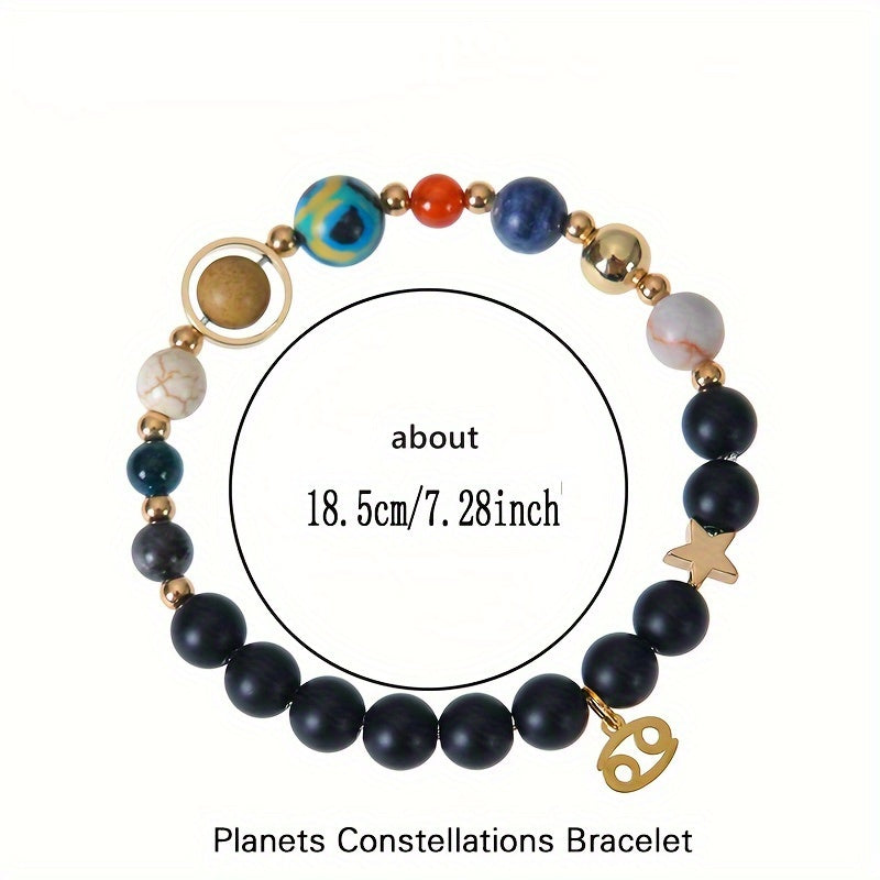 Handcrafted Zodiac Bracelet - Natural Tiger Eye Stone Beads, Unique Pattern & Color Variations, Perfect Gift for Women and Men