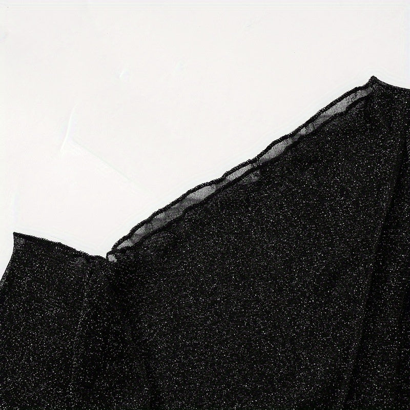 Mesmerizing Mesh Crop Top - Long Sleeve, Semi-Sheer, Breathable, Casual Summer & Spring Essential - Womens Fashion Clothing