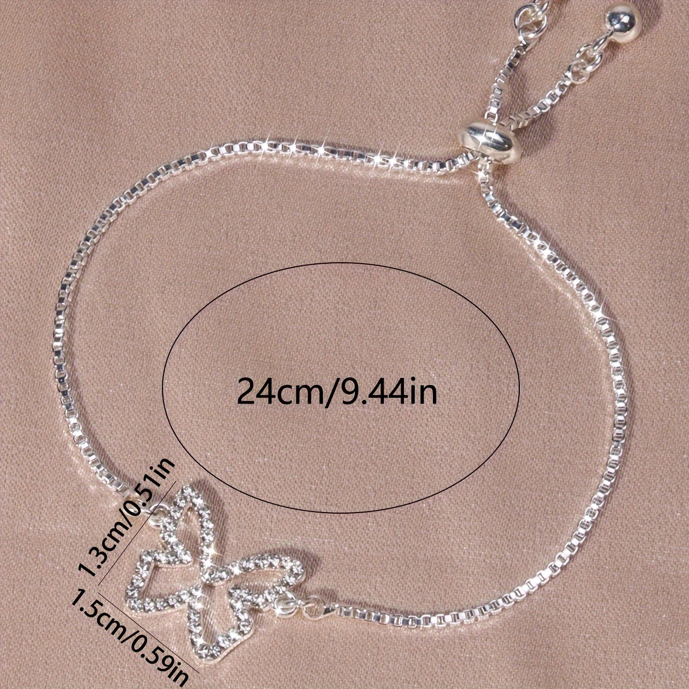 Full Of Shiny Rhinestones Hollow Butterfly Shape Tennis Bracelet Elegant Copper Hand Jewelry Decor