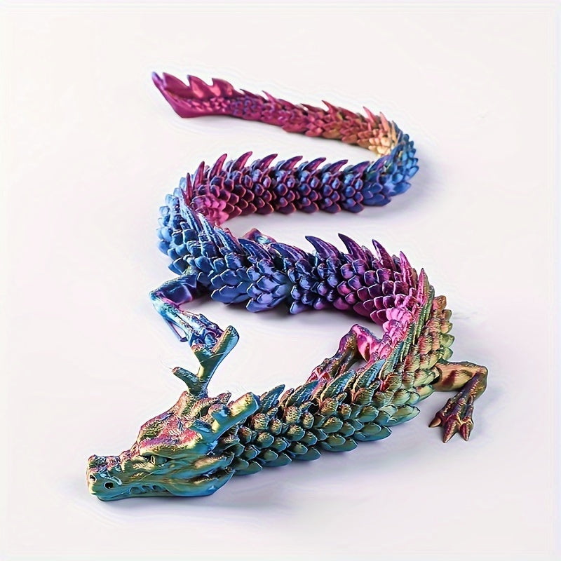 Exquisite 23.62inch 3D Printed Dragon Beads Ornament Figurine - Intricately Detailed Collectible Masterpiece with Vibrant Colors and Textures - Ideal Gift for Creative Collectors, Dragon Enthusiasts, and Fantasy Fans