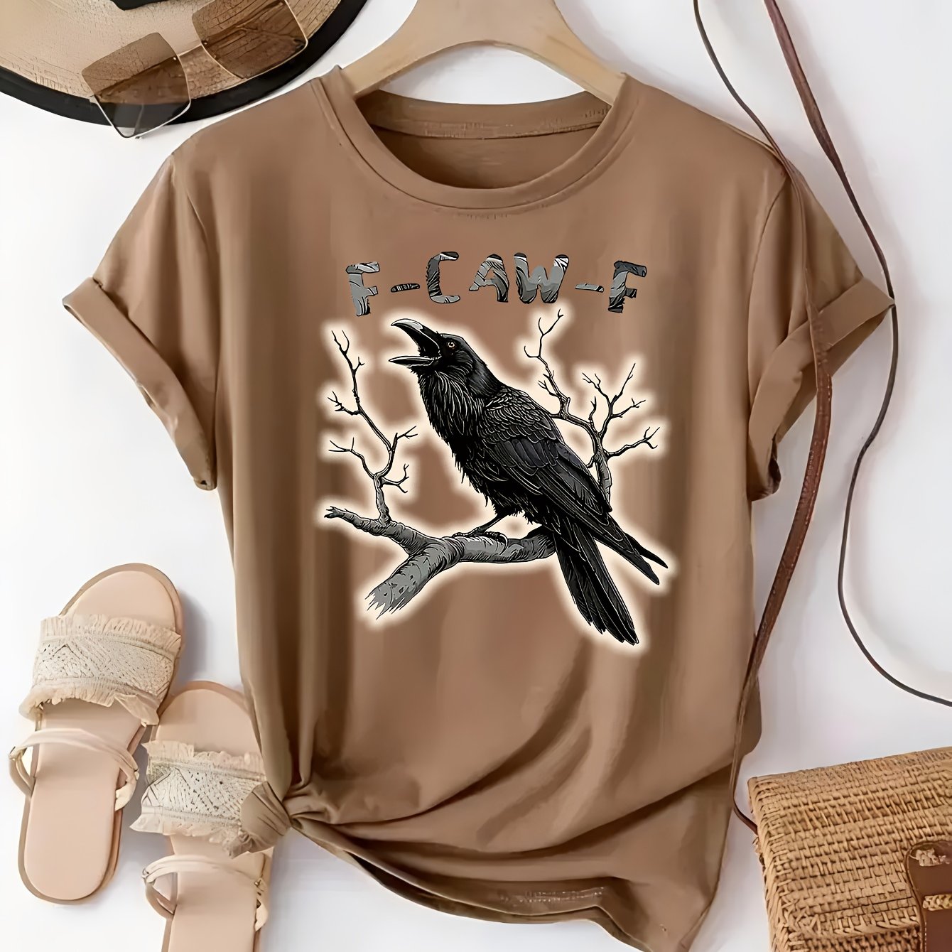 Fashionable Letter Print Women'S T-shirt - Comfortable And Relaxing, Round Neck, Suitable For All Seasons, Elegant And Casual Top, Shipped Locally, Pure Top For Summer, Essential For Elegant Parties In Summer