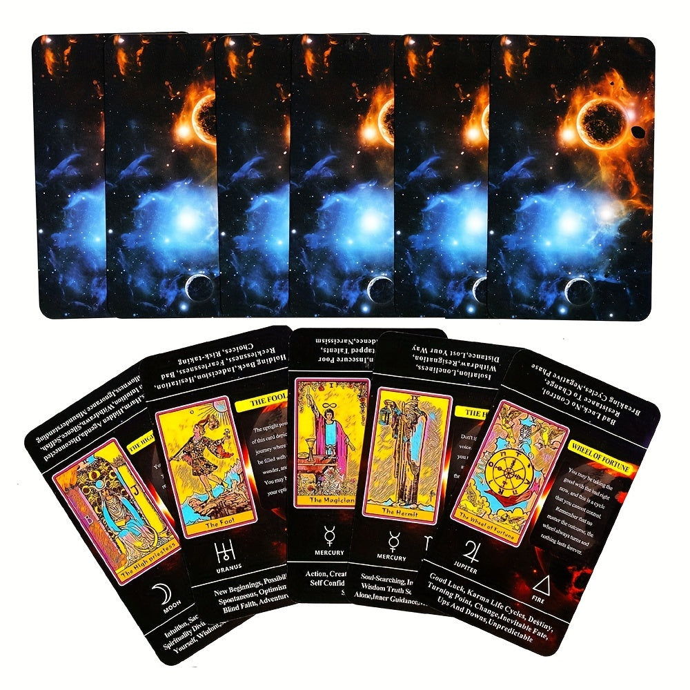 Tarot Card For Beginners With Meaning On Them, 78-Cards Pocket Size Tarot  Learning Deck, Fortune Telling Game | Divination Cards With Electronic Guidebook, gaming gift
