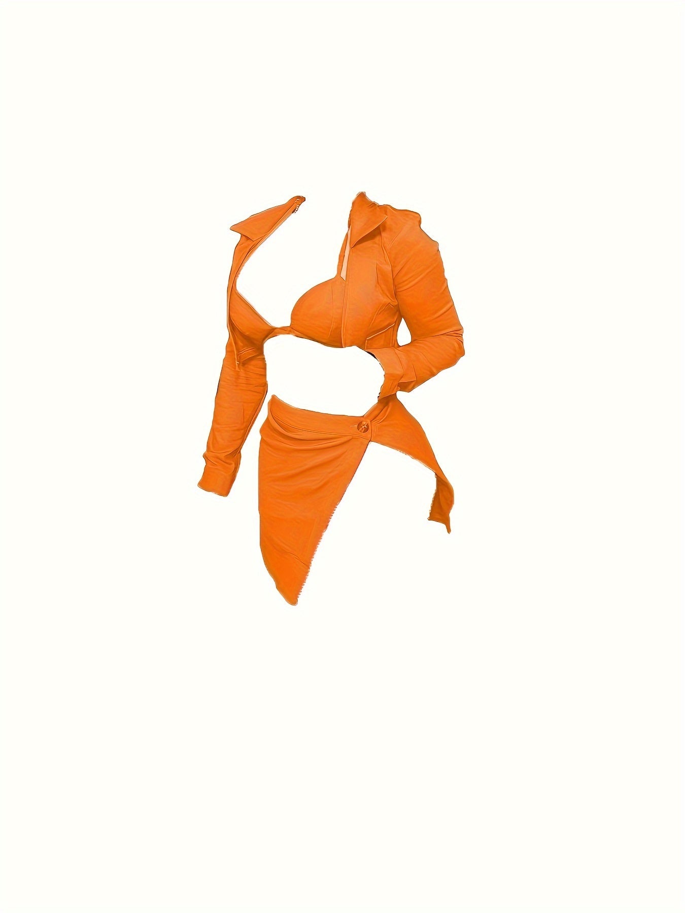 Three-Piece Set - Classic Turn Down Collar Cropped Outerwear, Spaghetti Strap Crop Top Vest, and Split Thigh Mini Skirt for Women - Trendy, Fashion-Forward, and Perfect for Various Occasions