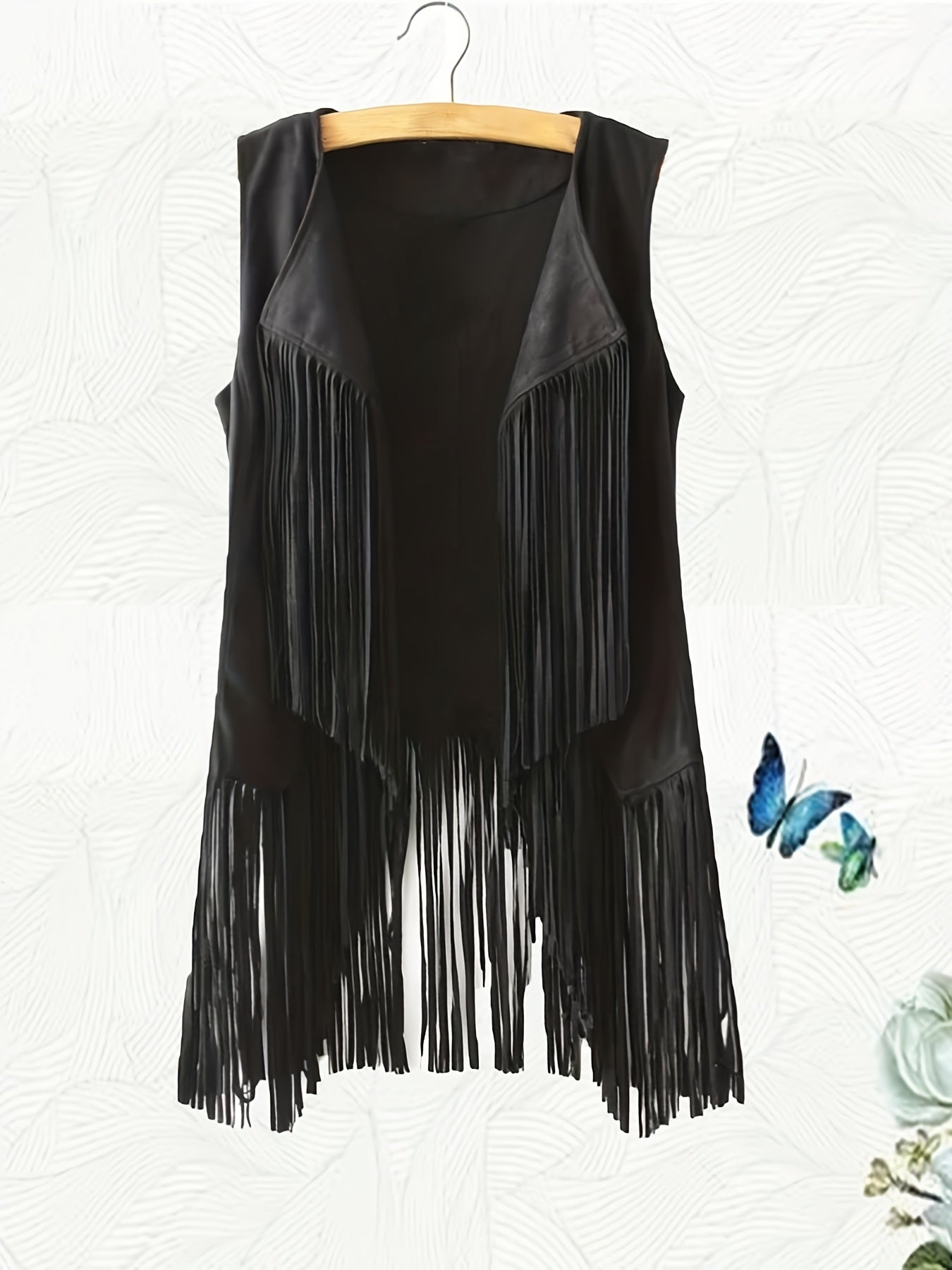 Bohemian Chic Fringe Hem Jacket - Flowy Open Front & Sleeveless - Perfect for Spring & Summer - Womens Boho Clothing Staple