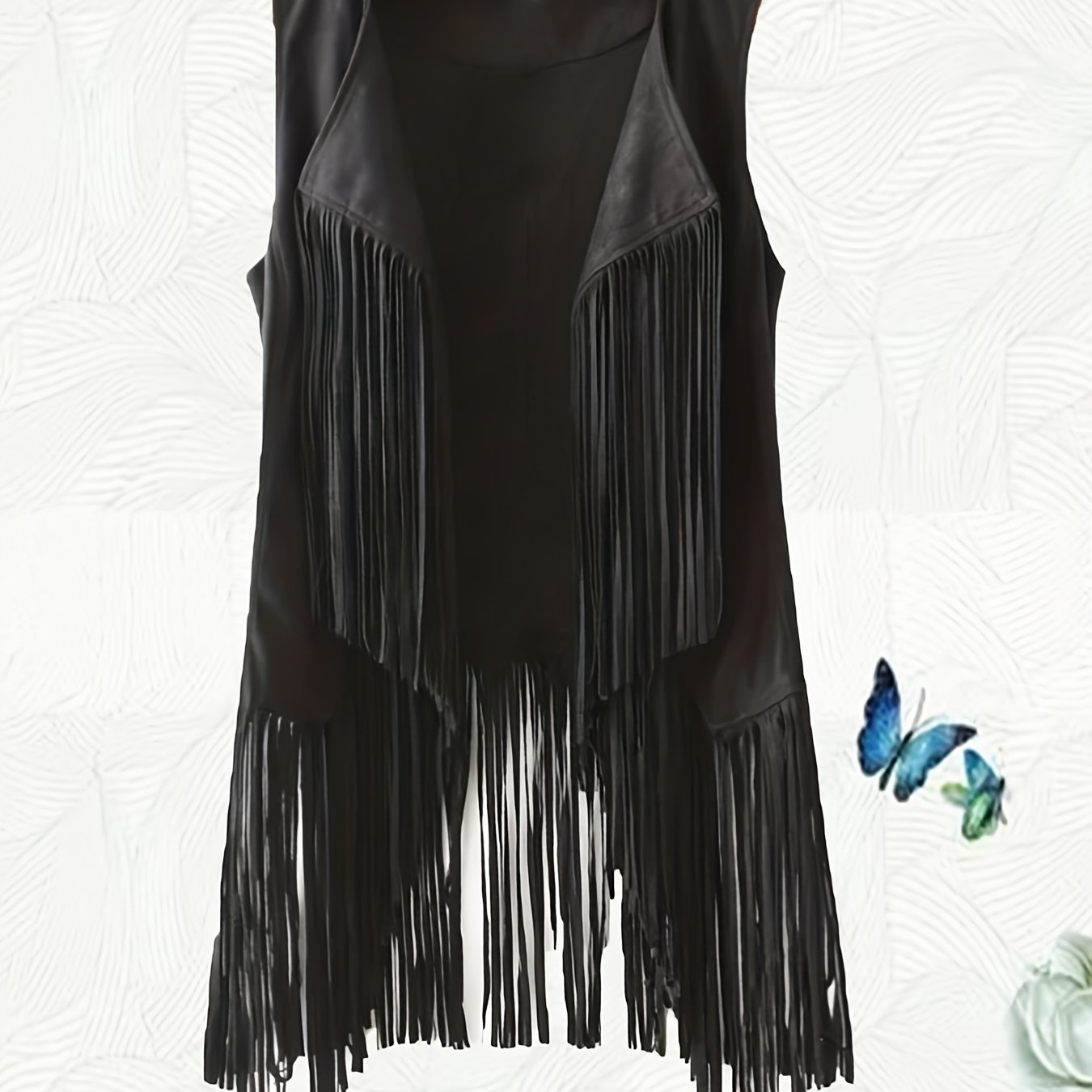 Bohemian Chic Fringe Hem Jacket - Flowy Open Front & Sleeveless - Perfect for Spring & Summer - Womens Boho Clothing Staple