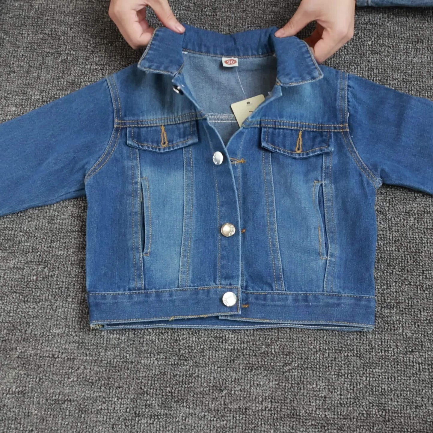 Girls Trendy Denim Jacket - Casual Solid Colors for Spring & Autumn - Lightweight, Comfortable, Stylish Choice for Kid Girls