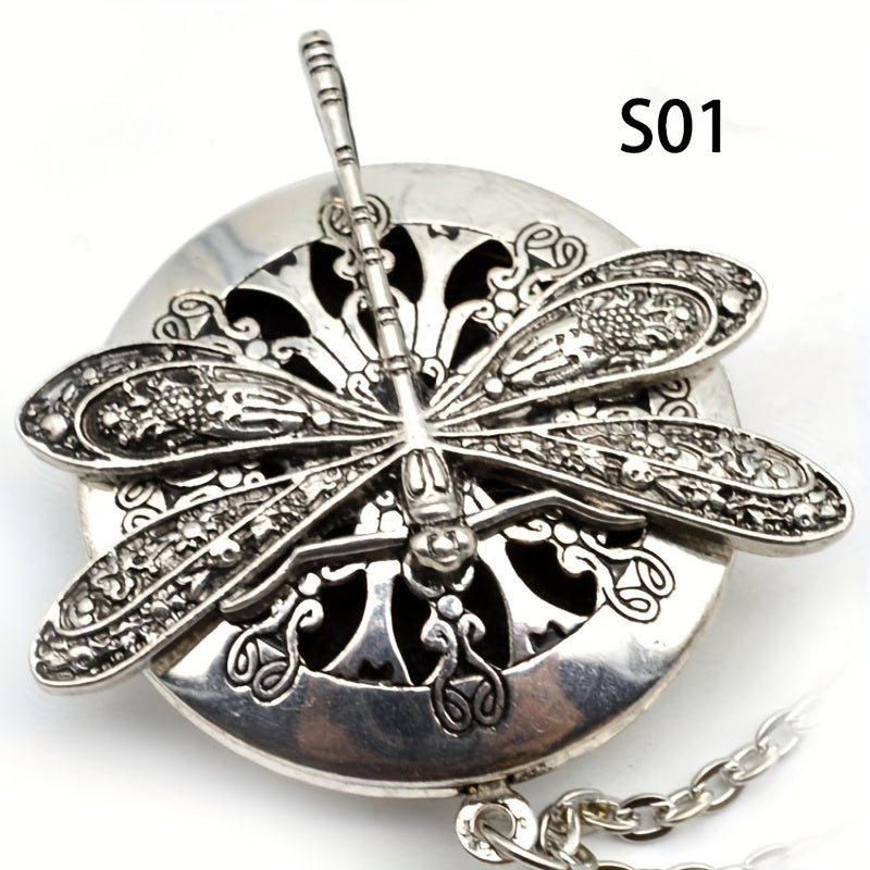 1 Pc Dragonfly Essential Oil Pendant Necklace For Mama's Mother's Day Gift Vintage Dragonfly Locket