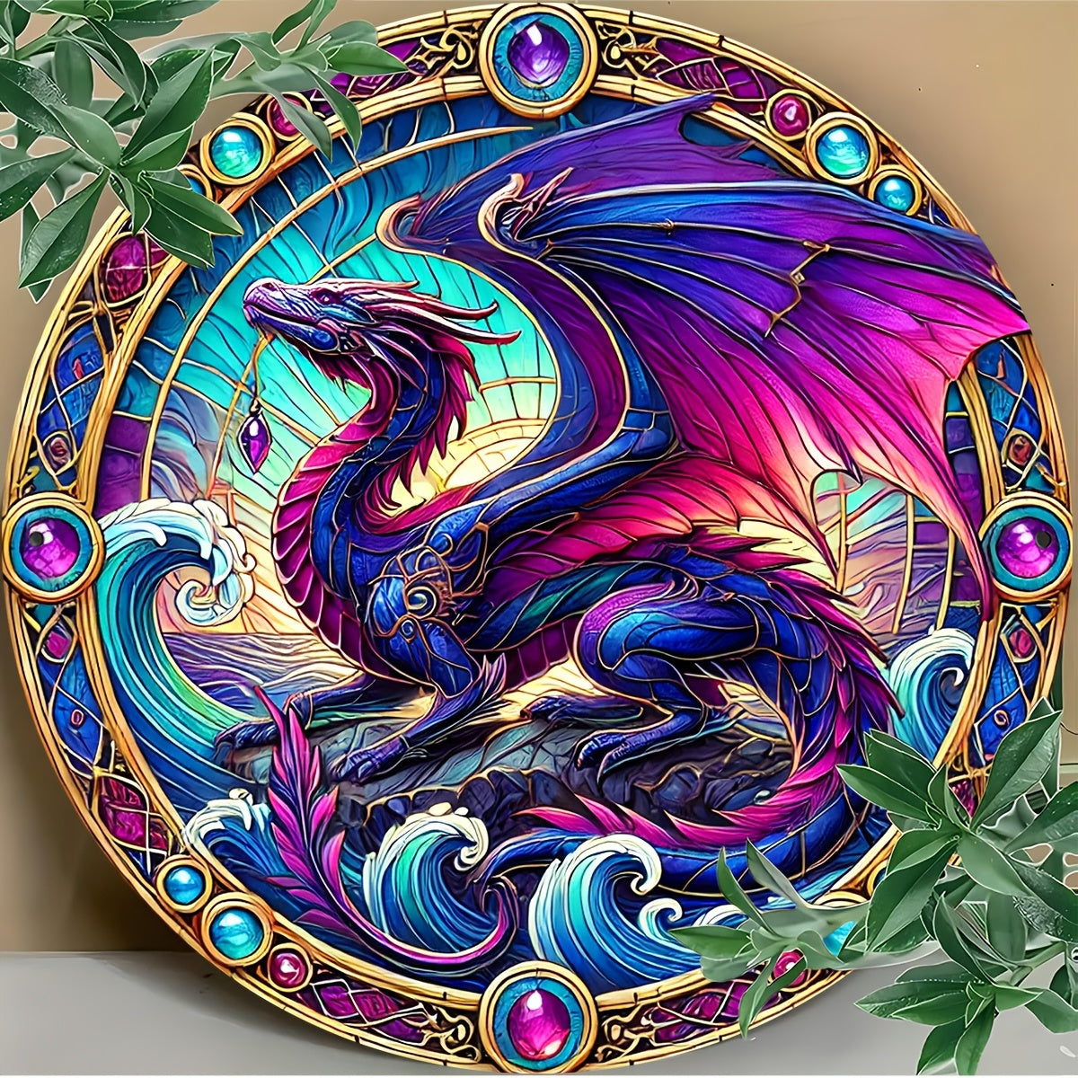 1pc Fantasy Dragon Aluminum Foil Carving Sign, Wall Art Decor for Bedroom, Living Room, Kitchen, Outdoor Patio, Creative Gift for Friends and Housewarming