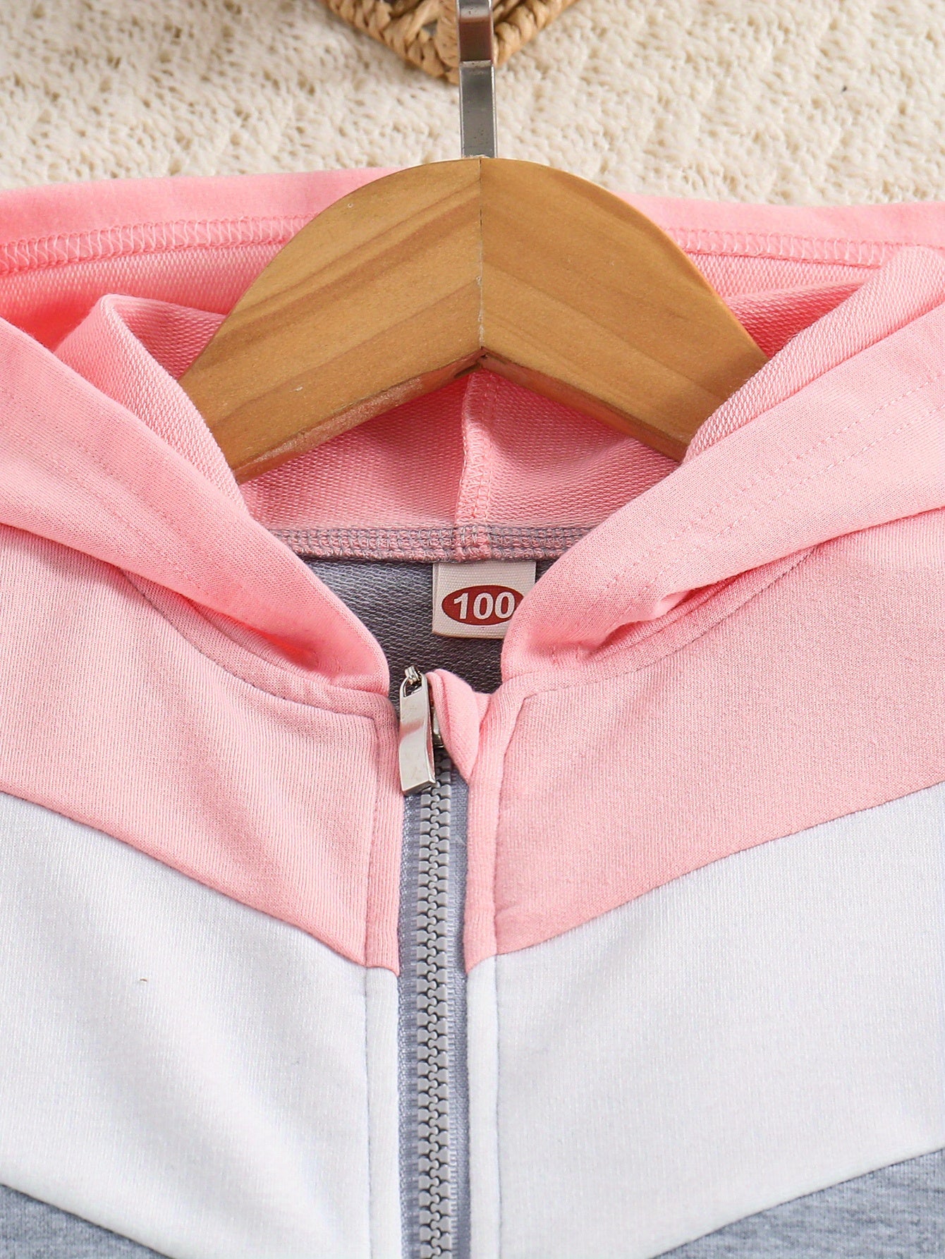2pcs Girl's Zipper Hoodie Outfit, Color Clash Jacket & Pants Set, Sporty Style, Toddler Kid's Clothes For Spring Fall