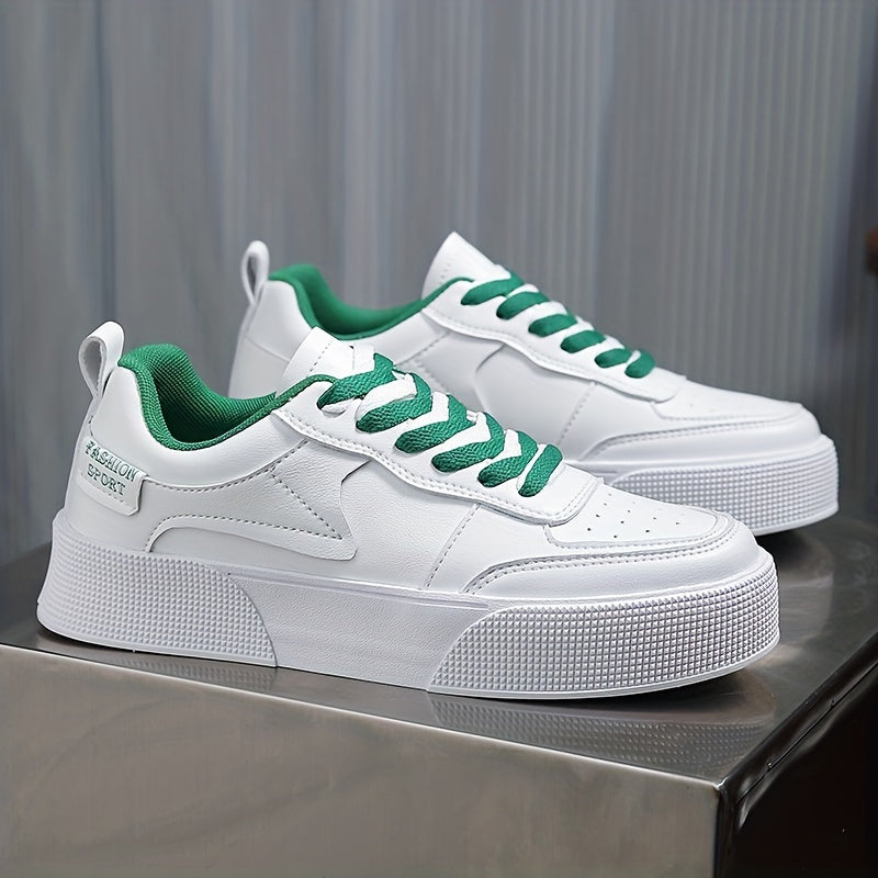 Mens Minimalist Skate Shoes - Lightweight & Fashionable Platform Sneakers - Breathable, Non-Slip, and Durable - Ideal for Casual Wear and Skating - Designed for Style and Performance