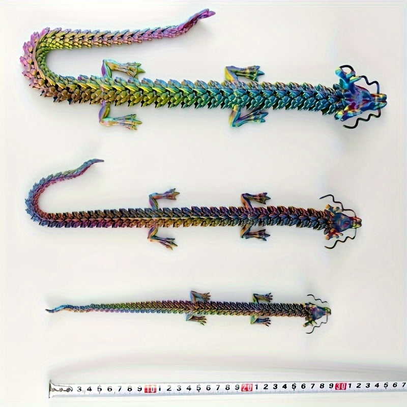 Exquisite 23.62inch 3D Printed Dragon Beads Ornament Figurine - Intricately Detailed Collectible Masterpiece with Vibrant Colors and Textures - Ideal Gift for Creative Collectors, Dragon Enthusiasts, and Fantasy Fans