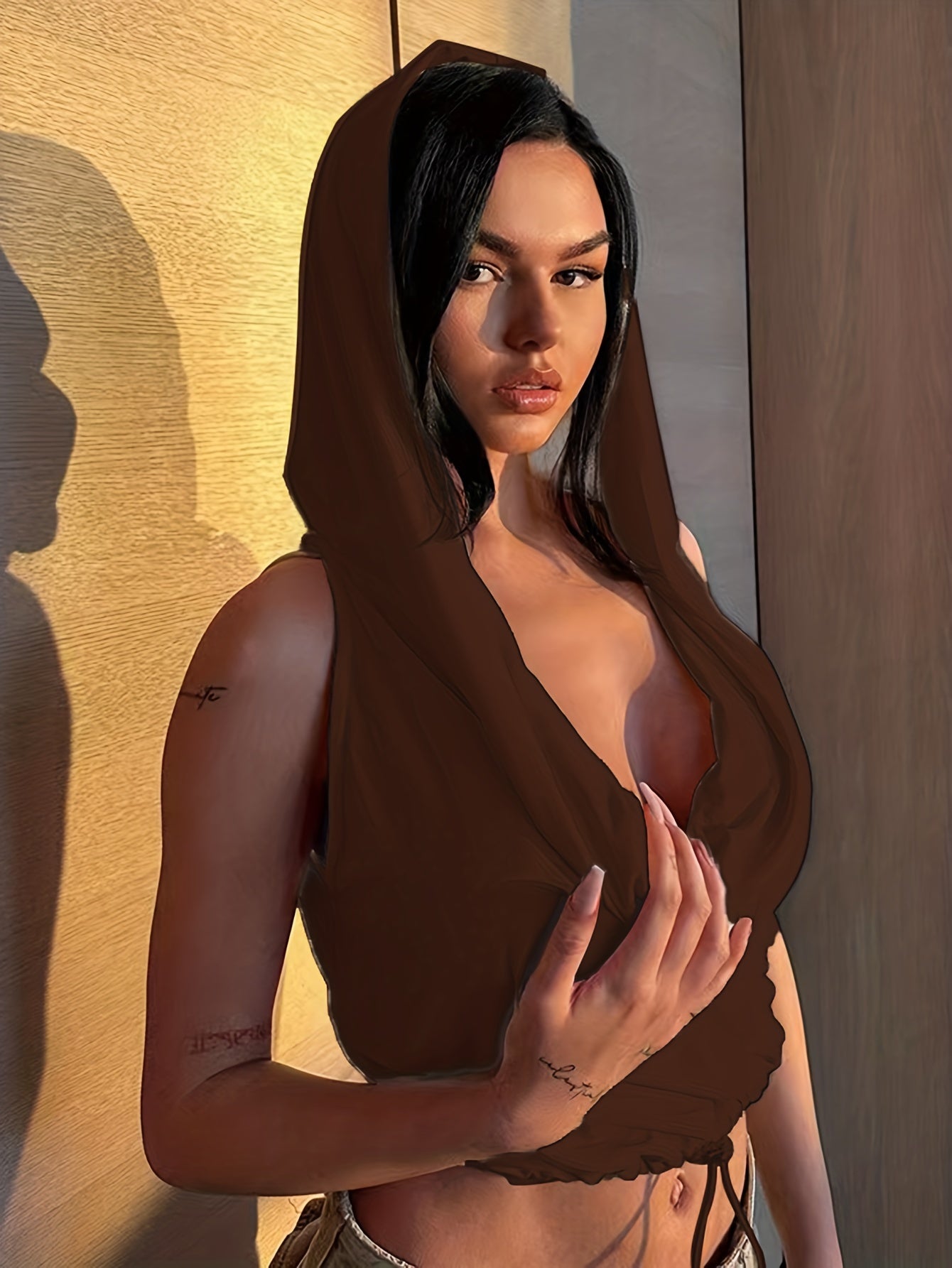 Chic Sleeveless Hooded Crop Top - Fashionable Solid Casual Wear - Perfect for Womens Everyday Style