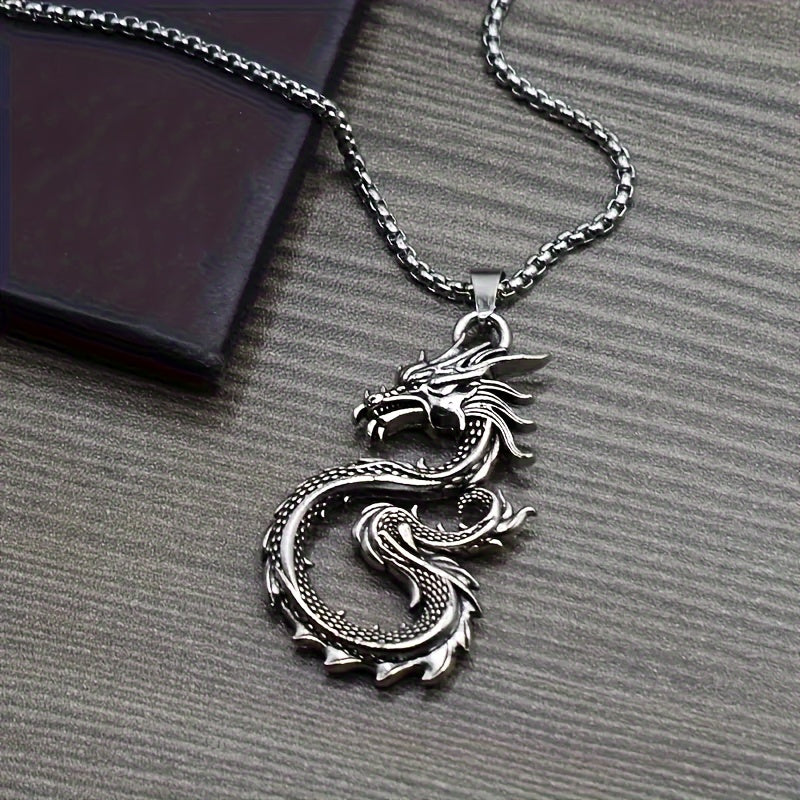 A Stylish Dragon-shaped Pendant Necklace - Unique Animal Design, Fashionable Jewelry Decoration, Perfect Gift For Holidays, Birthdays, And Parties