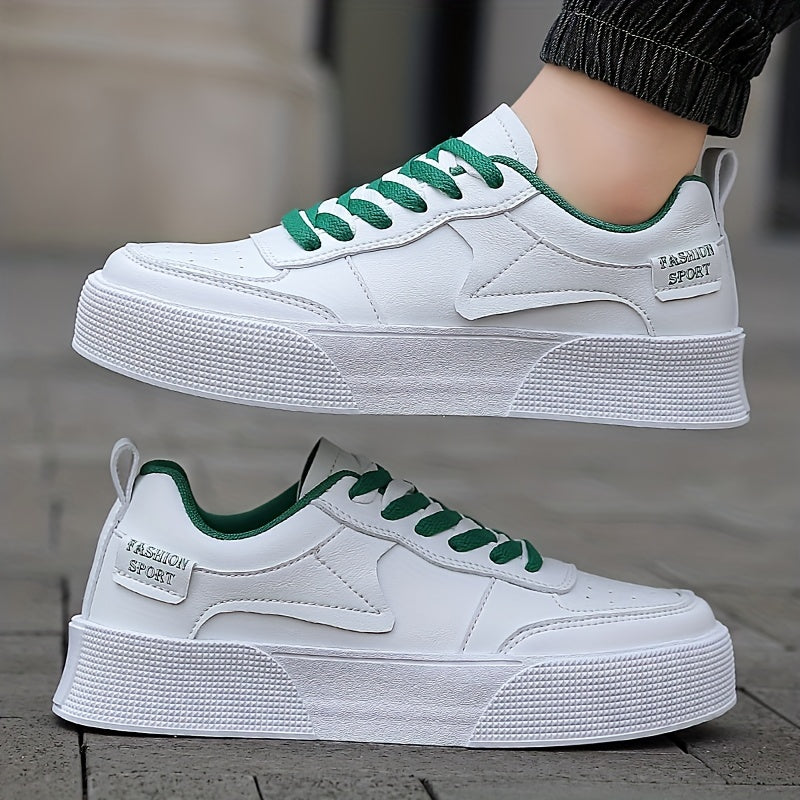 Mens Minimalist Skate Shoes - Lightweight & Fashionable Platform Sneakers - Breathable, Non-Slip, and Durable - Ideal for Casual Wear and Skating - Designed for Style and Performance