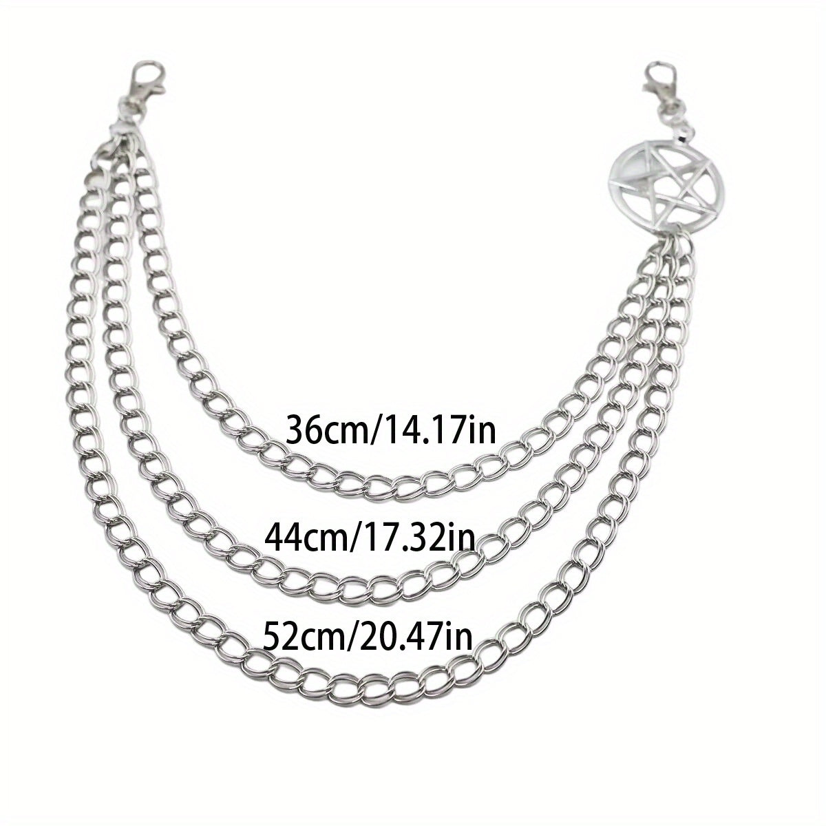 1pc Punk Pentagram Pants Chain, Gothic Rock Accessories For Girls & Teens