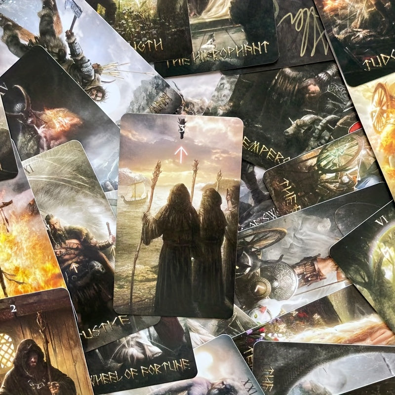Runic Tarot Oracle Cards - Standard Edition, Strategy Board Game for Family Gatherings & Fortune Telling