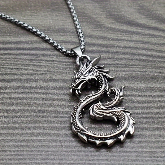 A Stylish Dragon-shaped Pendant Necklace - Unique Animal Design, Fashionable Jewelry Decoration, Perfect Gift For Holidays, Birthdays, And Parties