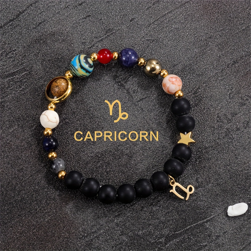 Handcrafted Zodiac Bracelet - Natural Tiger Eye Stone Beads, Unique Pattern & Color Variations, Perfect Gift for Women and Men
